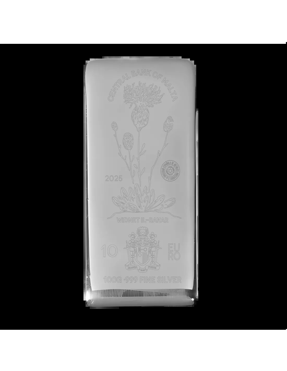 Lingot Argent Malte 100 grammes