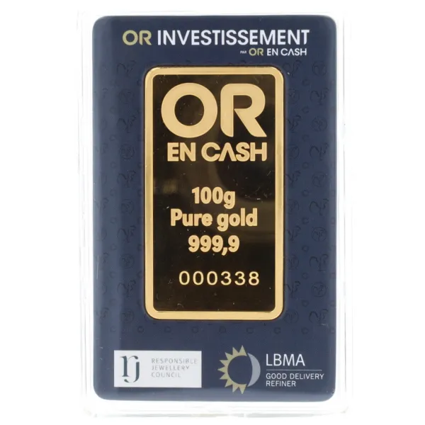 Lingotin or 100 grammes OR EN CASH