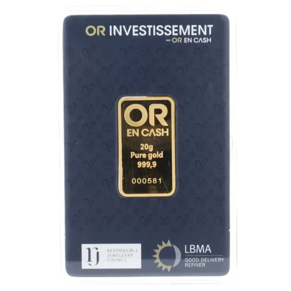 Lingotin or 20 grammes OR EN CASH