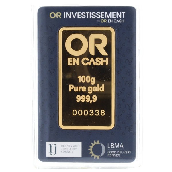 Lingotin or 100 grammes OR EN CASH